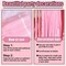 6 Pack Macaron Pink Foil Fringe Curtain Backdrop, 3.28Ft x 8.2Ft Metallic Tinsel Foil Fringe Streamer Curtains for Photo Booth